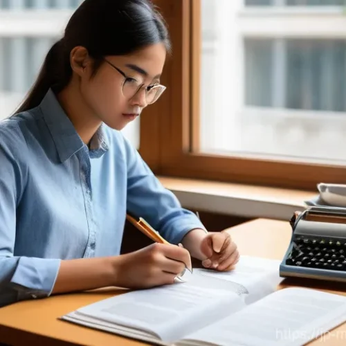 기계설계기사 필수 참고서 추천 - A focused female mechanical engineering student in her mid-20s, wearing a smart casual shirt and tro...