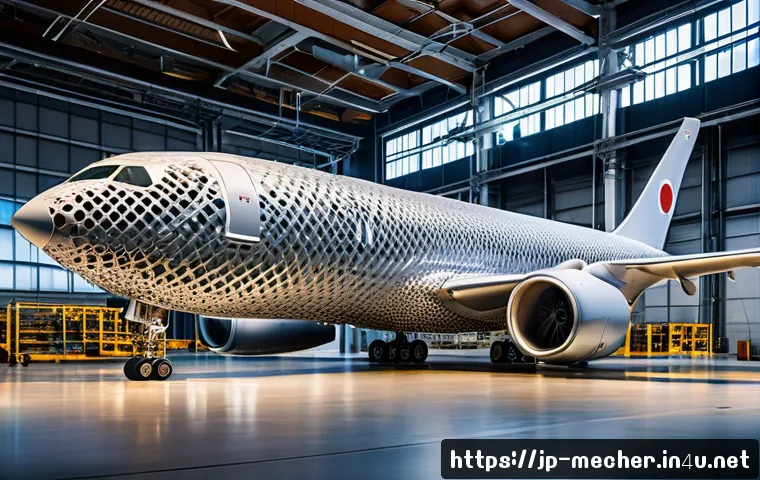 기계설계기사와 3D 프린팅 설계 사례 - A detailed 3D-printed titanium aircraft component showcasing a complex lattice structure for lightwe...