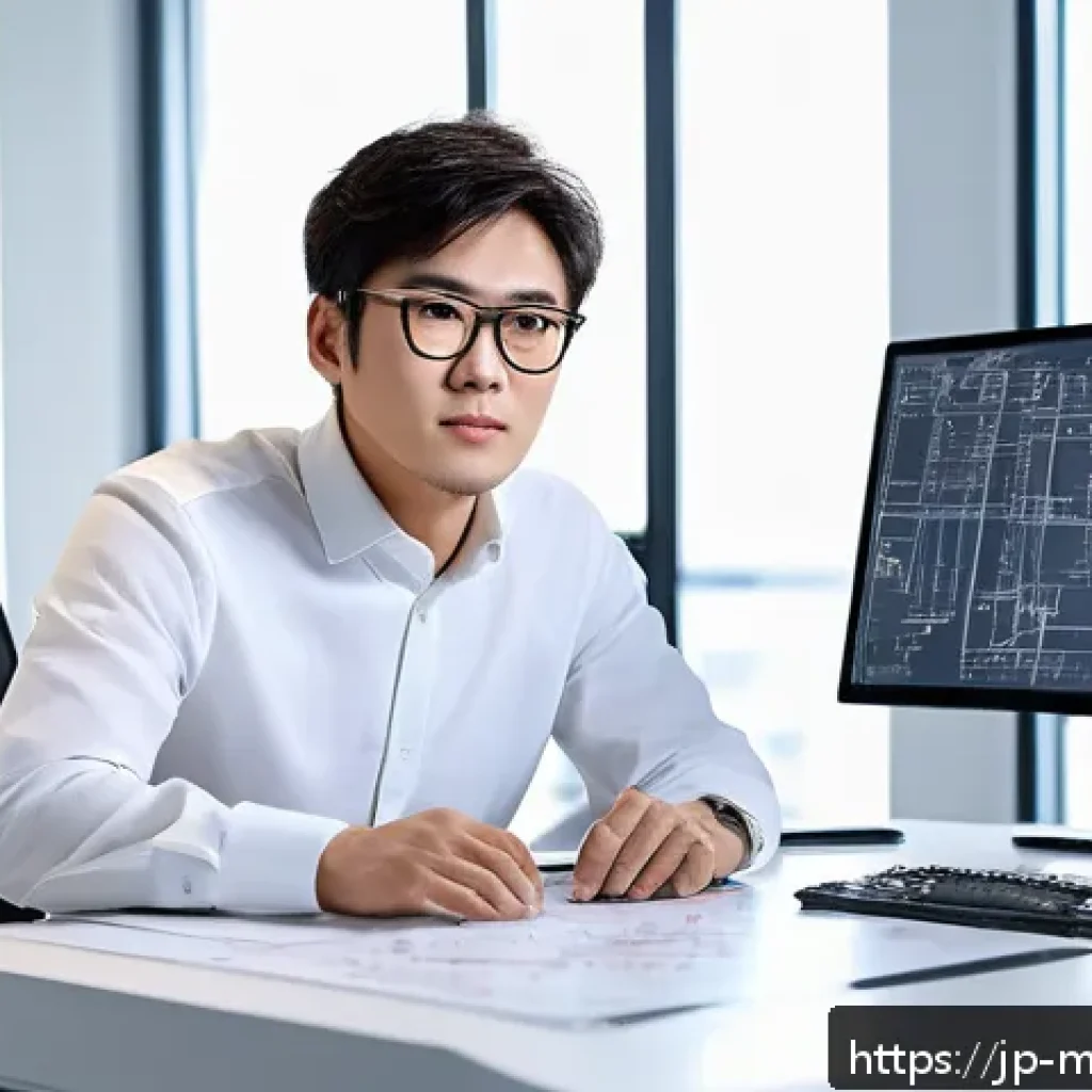 기계설계분야 자격증과 국제 자격증 비교 - A professional Japanese mechanical engineer in a modern office environment, focused on designing a c...